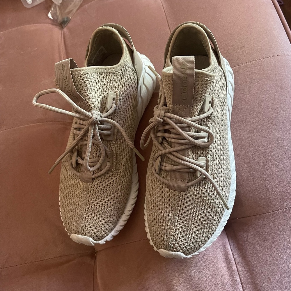 Adidas Tubular Kids Beige/Tan Knit Sneakers